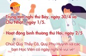 THÔNG BÁO LỊCH NGHỈ LỄ 30/4 và 1/5/2022