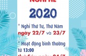 THÔNG BÁO NGHỈ HÈ 2020