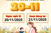 THÔNG BÁO NGHỈ LỄ NGÀY NHÀ GIÁO VIỆT NAM 20-11-2025